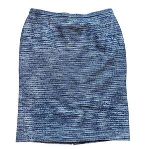 Eastex White and Blue Textured Pencil Skirt Knee-Length Women’s 12 Office